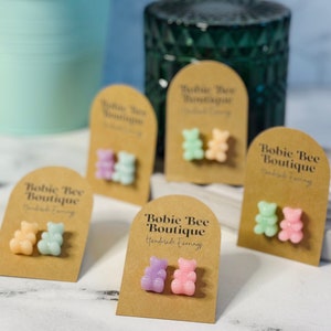 Gummy Bear Post Earrings, Stainless Steel Hypoallergenic, Fun Earrings for Kids and teens, Gift For Her, Accessory Addict, Summer Fashion