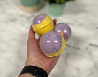 Large Jumbo Lemon Lavender Bath Bomb | XL Bath Bomb | Bubble Bath | Kid Bath Bombs | Adult Bath Bombs | Favorite Bath Bombs