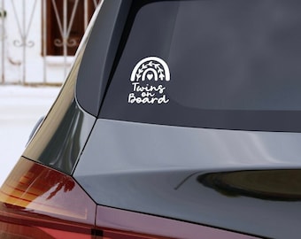Rainbow Kids Twins On Board Decal, Baby On Board Sticker, Baby On Board Car Decal, Baby Decal, Car Decals for Women, Vinyl Decal, Baby Sign