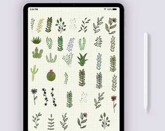 Build Your Own Plants Digital Stickers, Plant Planner Stickers, GoodNotes Stickers, Colorful Stickers for iPad, PNG Clip Art, Notability