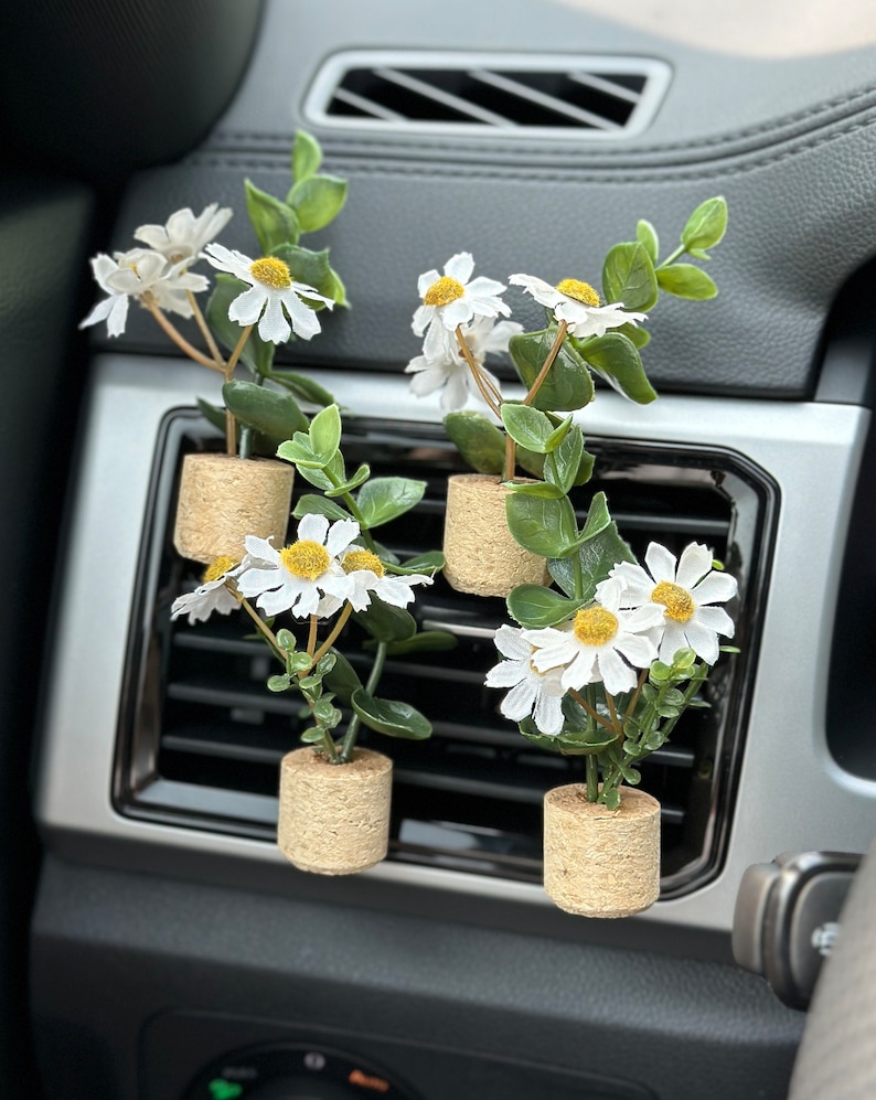Mini Plant Car Air Freshener, Plant A/C Vent Clip, Cute Car Accessories, Car Essential Oil Diffuser, Boho Car Decor, Stocking Stuffer image 5