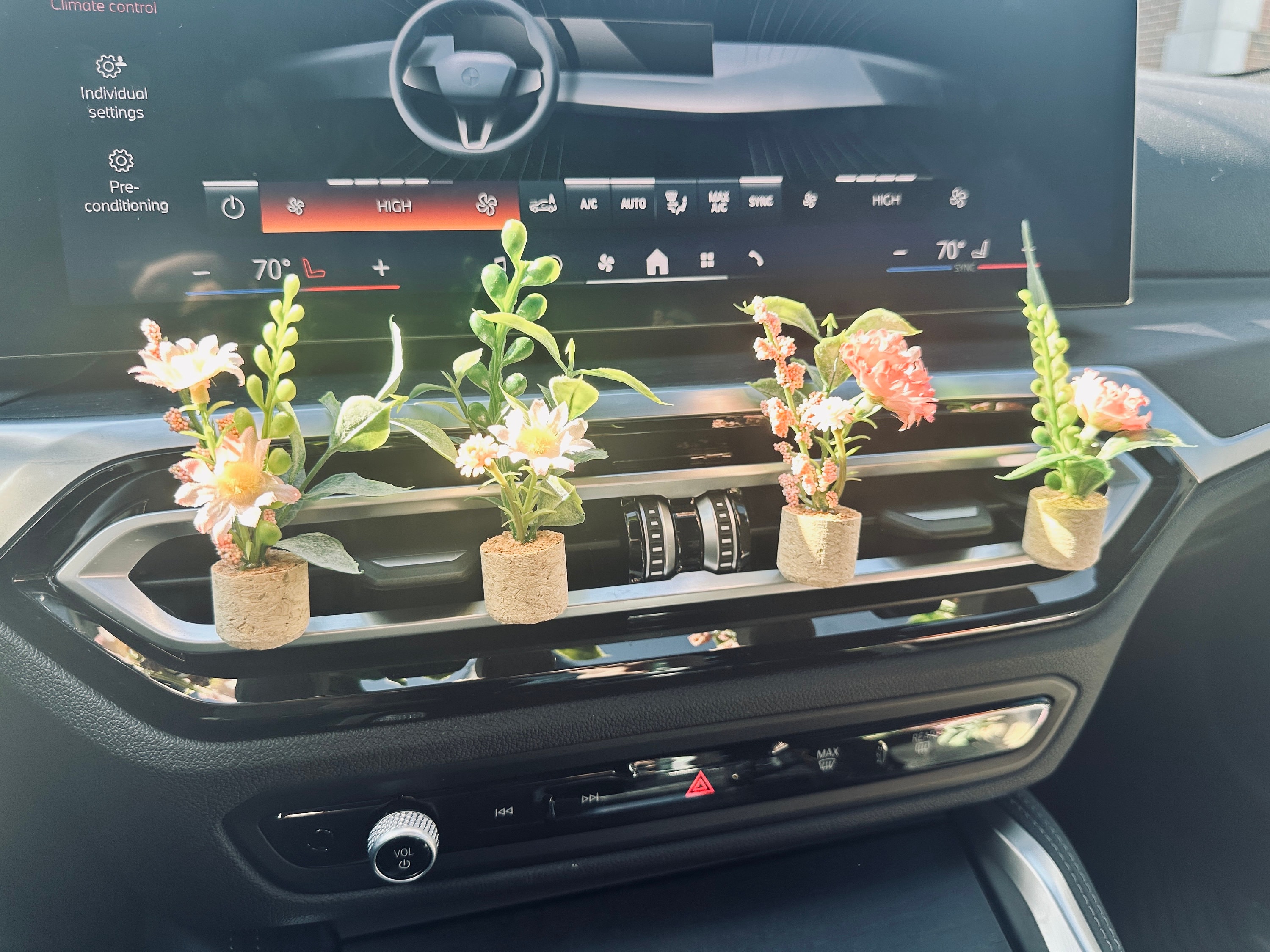 Mini Plant Car Air Freshener, Plant A/C Vent Clip, Cute Car Accessories, Car Essential Oil Diffuser, Boho Car Decor, Stocking Stuffer