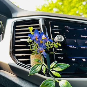 Mini Plant Car Air Freshener, Plant A/C Vent Clip, Cute Car Accessories, Car Essential Oil Diffuser, Boho Car Decor, Stocking Stuffer image 2