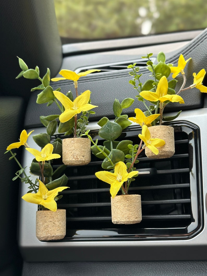 Mini Plant Car Air Freshener, Plant A/C Vent Clip, Cute Car Accessories, Car Essential Oil Diffuser, Boho Car Decor, Stocking Stuffer image 6