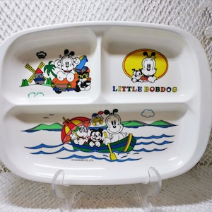 Little Bobdog Child&#39;s Divided Melamine Plate ~ Three Sections ~ Vintage