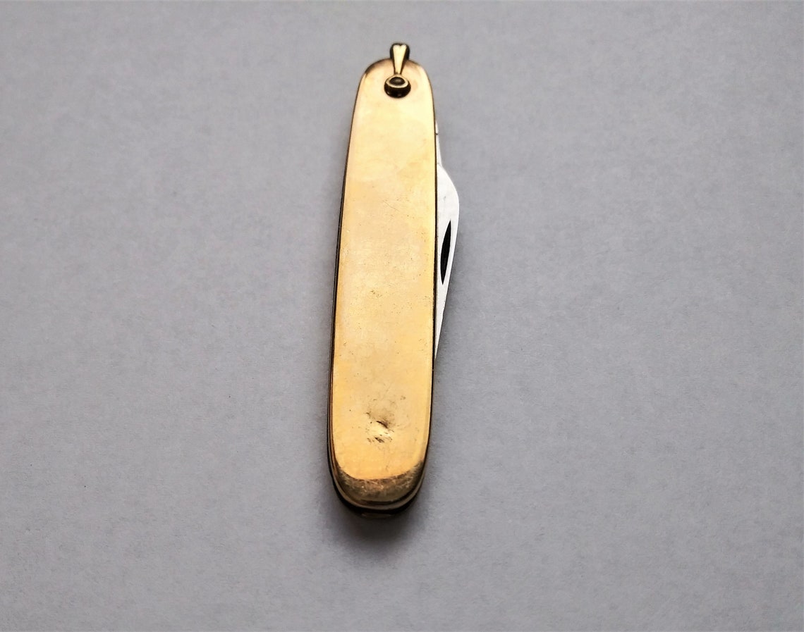 Vintage Pocket Knife Maker Mark B 12K Gold Etsy