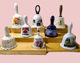 Porcelain Bell ~ Souvenir or Floral ~ Vintage ~ Sold Individually ~ Your Choice