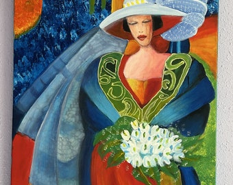 Colorful Lady, acrylic on canvas, 50x60 cm, 2013