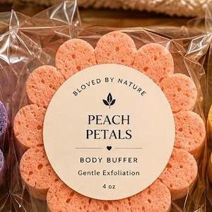 Body Buffer Exfoliating Soap Sponge | Flower Shower Sponge | Gentle Exfoliation | Soap Filled Body Buffer | Spa Gift | Travel Friendly