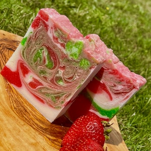 Strawberry  Soap Bar, Strawberry Soap, Creamy Strawberry Soap