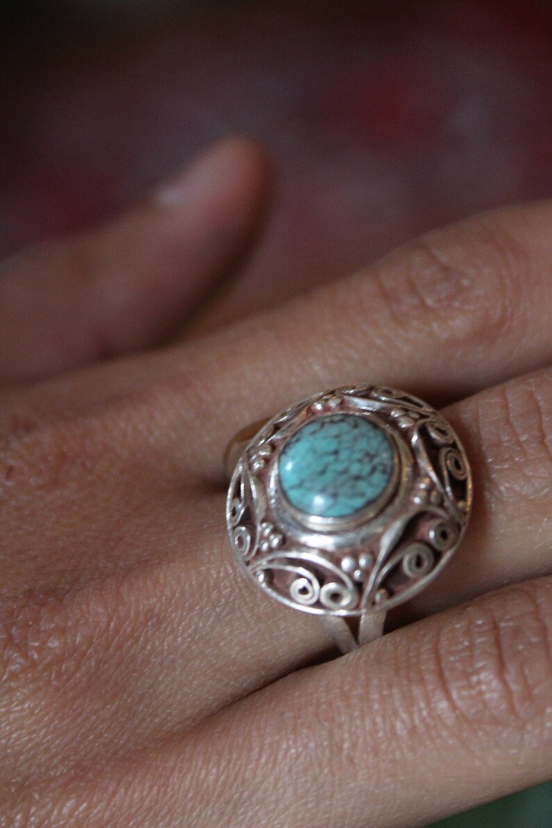 Nepalese Silver Turquoise Ring