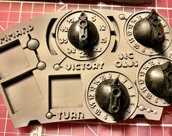 Warhammer 40k Space Robot-themed game turn, command, & victory tracker
