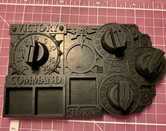 Warhammer 40k Dark Gods themed game turn, command, & victory tracker