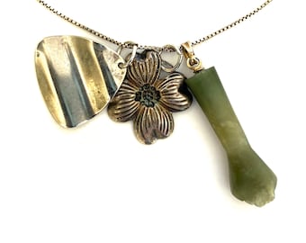 Vintage Figa Dogwood Charm Necklace