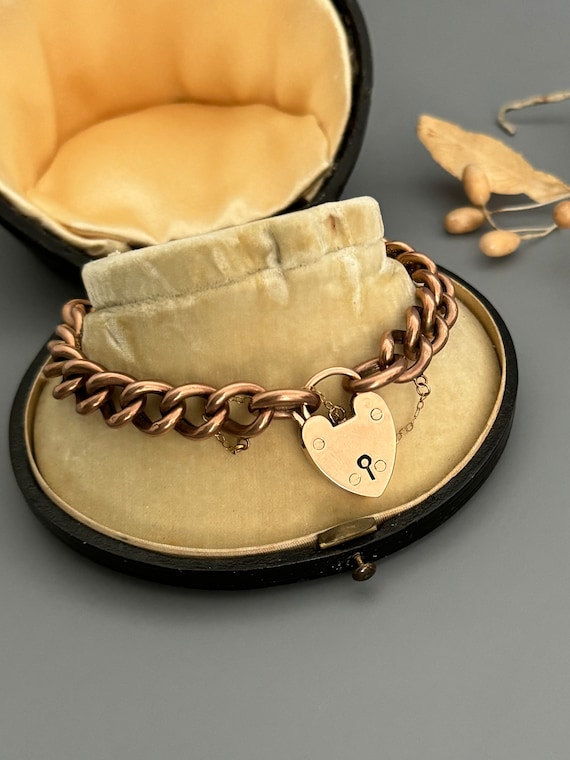 Antique Day to Night Rose Gold Curb Link Bracelet 