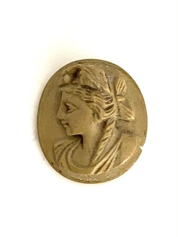 Finely Carved Lava Cameo For Re-Setting - image 2