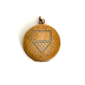 Vintage geätzte Rose und Gelb Gold Fill Medaillon
