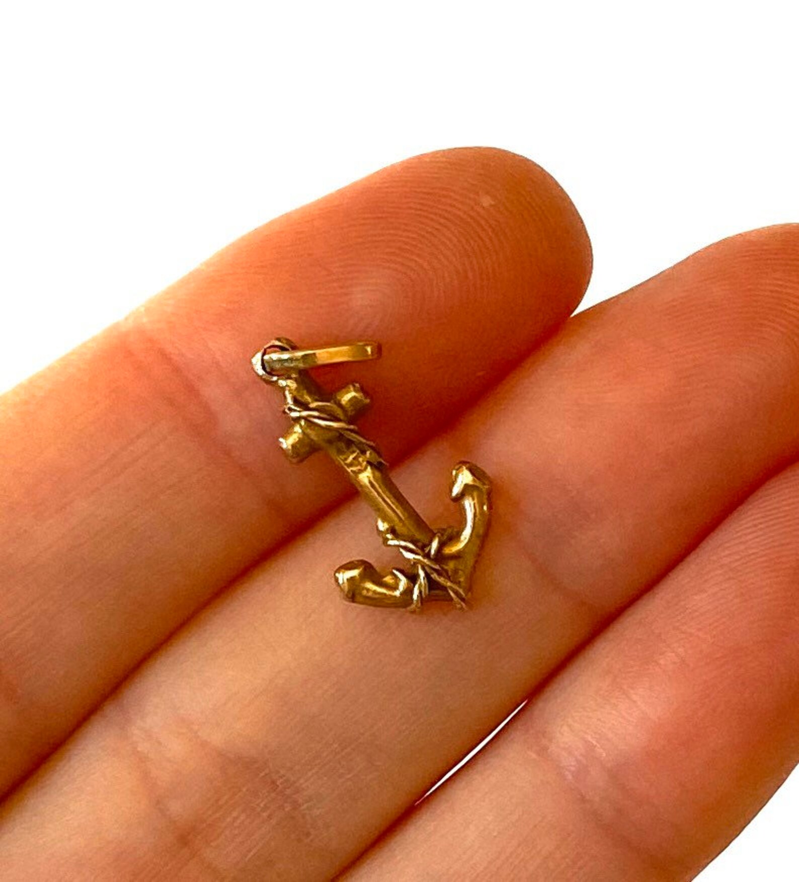 A 14K Yellow Gold Fouled Anchor Vintage Pendant Charm Etsy