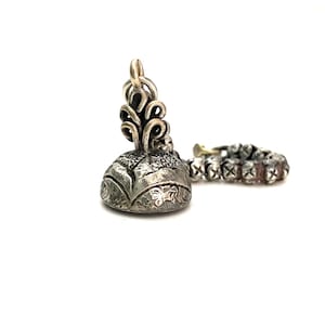 Antique Silver Fob with Amber Colored Glass