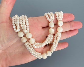 Antique MOP Necklace Hand Knotted 58.6g