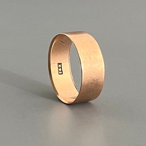 Victorian 14K Rose Gold Wedding Band Ring 1891 - Size 8.5US