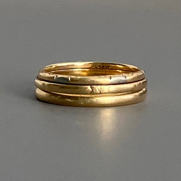 Vintage 14k Gold Stackable Wedding Band Rings Choice