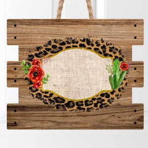 Tablón de madera de cactus Leopard, Descarga instantánea, Sublimación leopardo, Clipart Leopard, Leopard png, Cactus png, Cactus digital, Cactus clipart