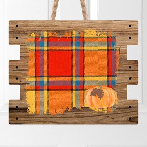 Tablón de madera de calabaza a cuadros naranja, Descarga instantánea, Sublimación a cuadros naranja, Clipart a cuadros naranja, Naranja a cuadros png, Madera png, Madera digital