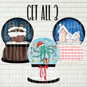 Christmas snow globe set bundle , Instant download, Bundle clipart, Christmas clipart, Christmas png,   Clipart, Snow globe digital