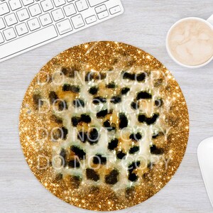 Gold leopard round mouse pad , Instant download, Leopard sublimation, Glitter clipart, Glitter png, Leopard png, Leopard clipart, Gold png