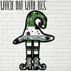Green polka dot witch hat with legs png, Instant download, clipart, digital, Witch png,  Witch clipart, Halloween digital, Halloween png