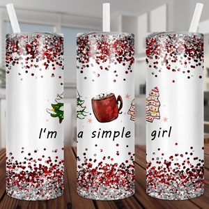 Glitter Christmas straight skinny tumbler 20oz , Instant download, Christmas tumbler sublimation, Christmas clipart, Christmas png, Png