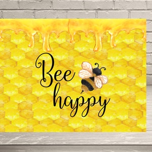 Bee happy cutting board 8 by 11 png, Instant download, Bee happy sublimation, Bee happy clipart, Bee happy png, Bee digital