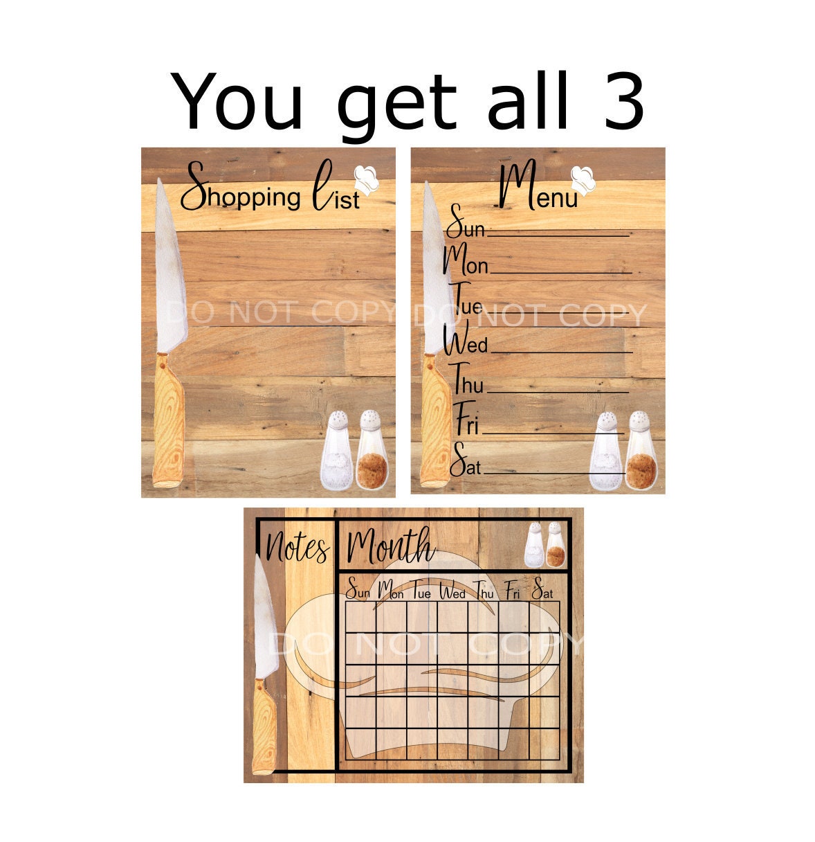 Chef Calendar Bundle Png Instant Download Sublimation Etsy