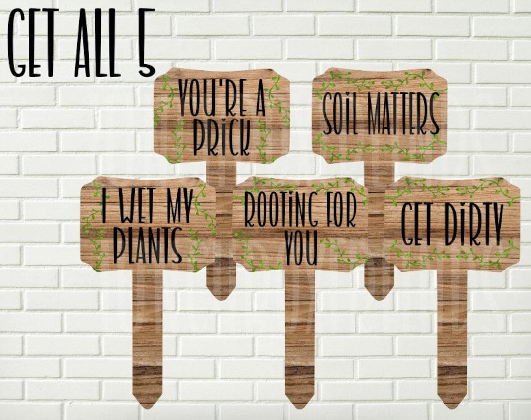 Funny Garden Stake , Instant Download, Garden Clipart, Garden Png