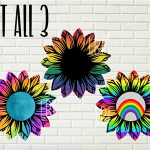 Pridesunflower bundle png,Instant download ,Sunflower clipart, Rainbow pride png, Bundle clipart, Bundle digital, Rainbow bundle png