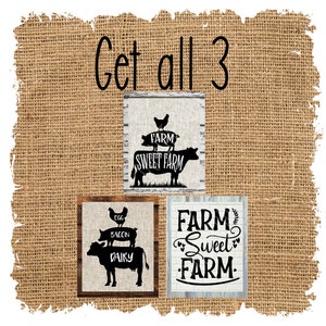 Farm sign bundle png , Instant download , Farm clipart, Farm png, Bundle png, Bundle clipart, Bundle digital, Cow png, Cow digital