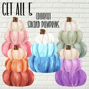 Colorful stacked pumpkin digitial bundle , Instant download, Earring clipart, Earring png, Bundle png, Bundle clipart, Bundle digital