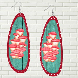 Mushroom earrings digital , Instant download, sublimation, clipart, Boho png, Cottagecore png, Mushroom clipart, Mushroom digital