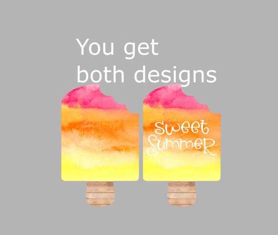 Clip Art & Image Files Papercraft Embellishments Watercolor Popsicle ...