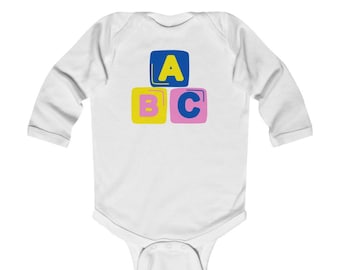 ABC Blocks Baby Bodysuit: Langärmliger Body aus weicher Baumwolle