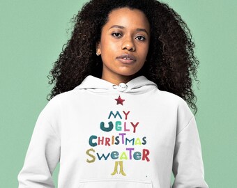 Jultröja, Min fula jultröja, Designerluvtröja, Snygg ful jultröja, Unisex luvtröja i kraftig blandning