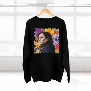 Kamala Harris, Floral Designer Sweatshirt, Hoodies and Sweatshirts
