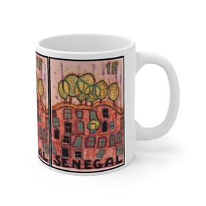 Senegal Mug, Designer Mug, Art Mug, African Art, Home Décor, Ceramic Mug, Best Hostess Gift, Black Heritage Inspirational Gifts, Small Gifts