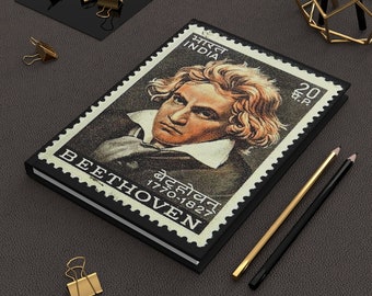 Beethoven Stamp Art Journal: Classical Music Hardcover Notebook