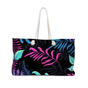 Art Deco Floral Weekender Tote Bag: Large Travel Carry-on