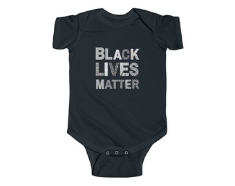 Black Lives Matter Baby Bodysuit: Fine Jersey Cotton