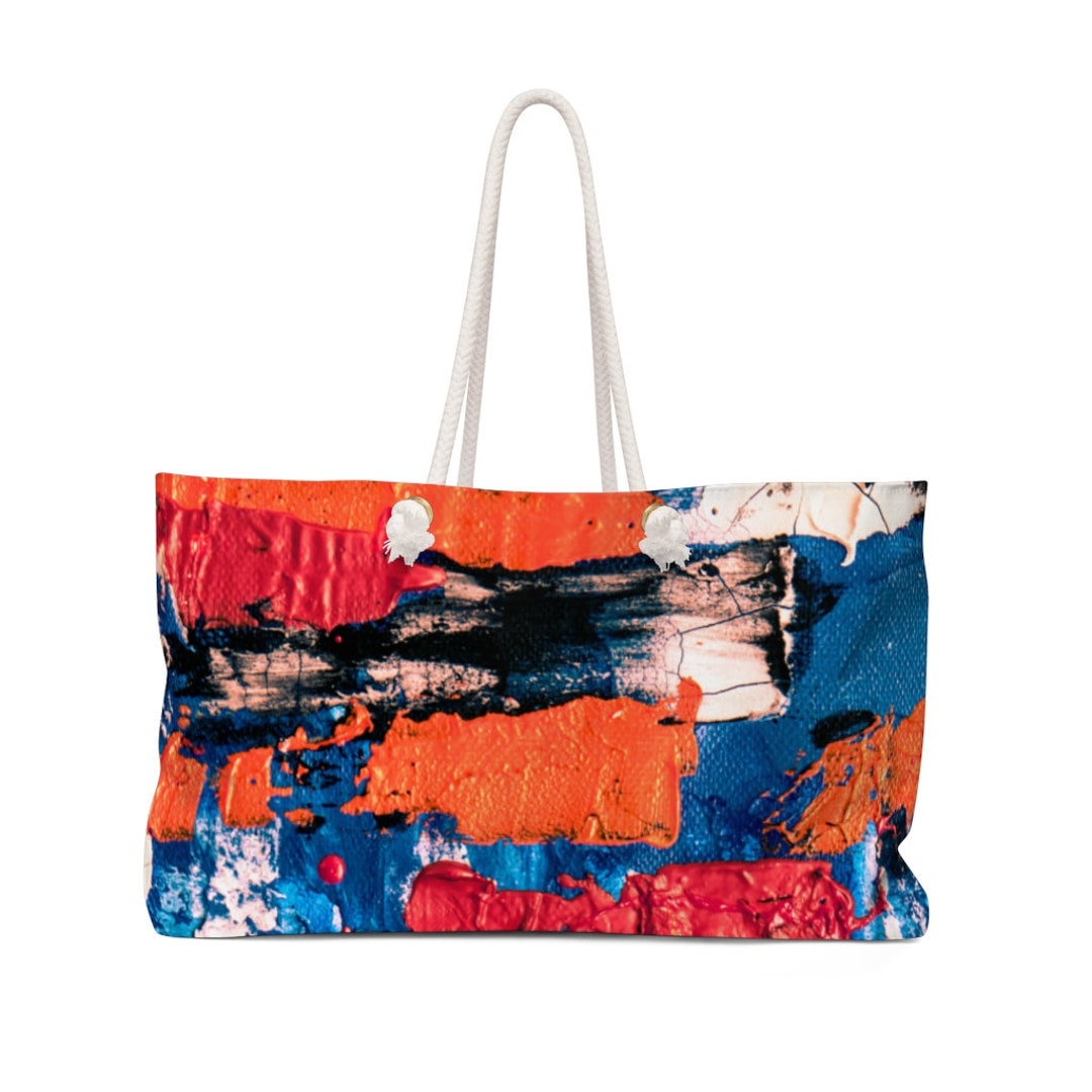 Abstract Weekender Designer Beach Bag Large Shopping Bag. 