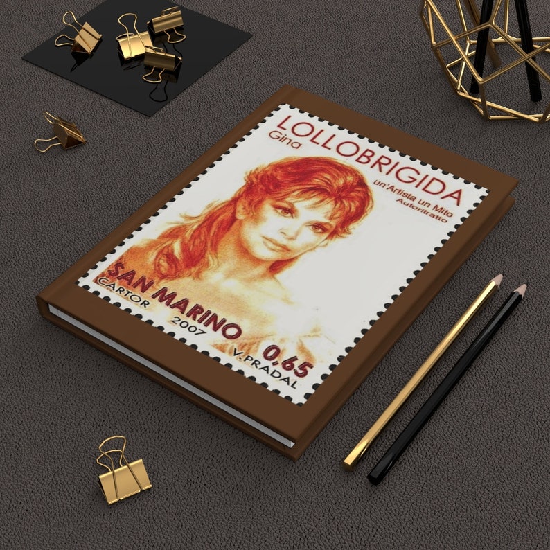 Gina Lollobrigida Art Journal: Matte Hardcover Lined Notebook image 1