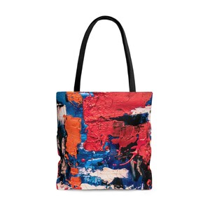 Red Abstact Paint Tote Bag. sustainable gifts, Gift for Mom, Art Gifts